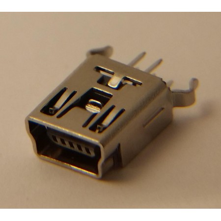 USB Mini B Female Clubfoot Vertical DIP 180 degree 5P FX11