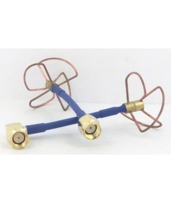 Cloverleaf Antennen 5,8Ghz Set ohne Pin RP-SMA female 1x Sender u. 1x Empfänger FPV blau