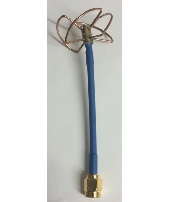 Clover Leaf Antenne 5.8Ghz ohne Pin RX 4Radiale Empfangsantenne blau RP-SMA Stecker 1 Stk