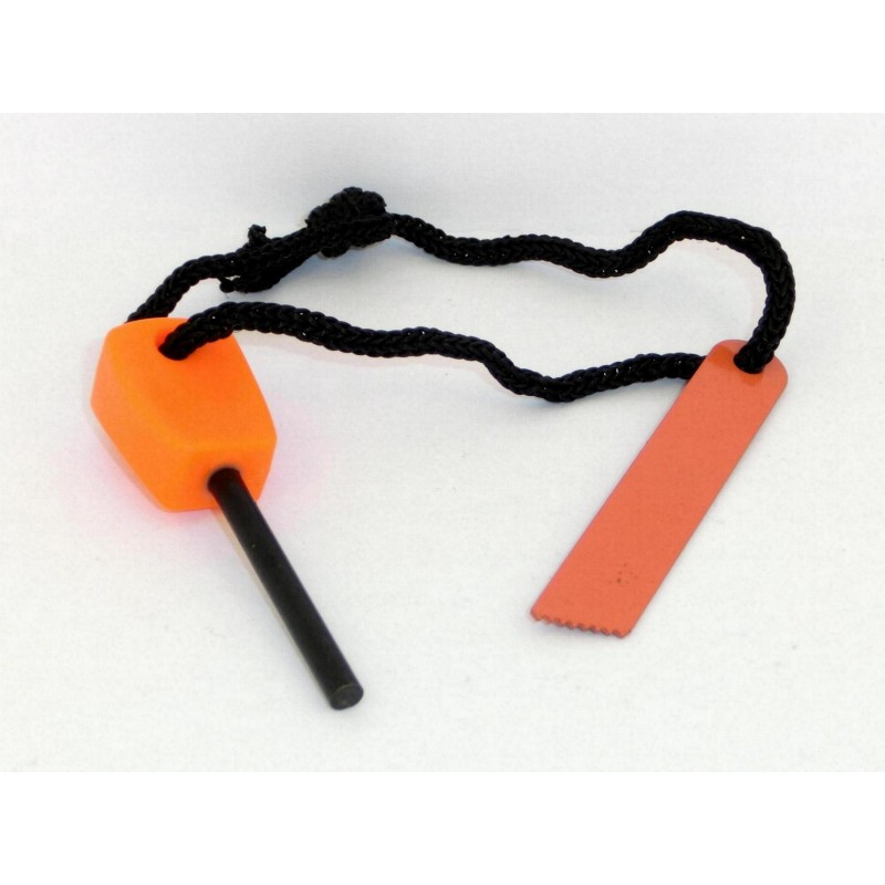 Feuerstahl orange - Feuereisen Magnesiumstift 40mm Survival Outdoor Set Kit Feuer machen