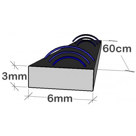 4x 60cm Magnetband 3 x 6mm Magnetbahn axiale Polarisation flex
