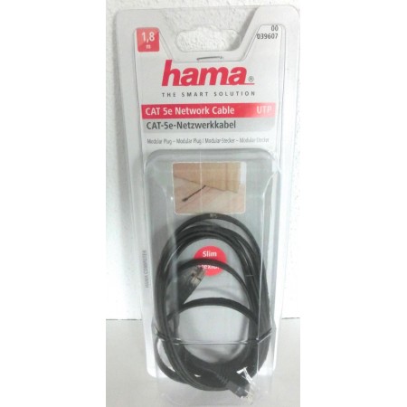 Patchkabel 1,8m UTP CAT5e hama schwarz