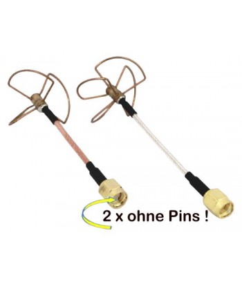 5,8Ghz Cloverleaf Antennen Set ohne Pin RP-SMA female 1x Sender u. 1x Empfänger gerade FPV