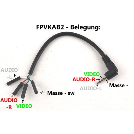 FPV Live Out Kabel 4polig Klinke 2,5mm Audio Video GoPro DJI etc