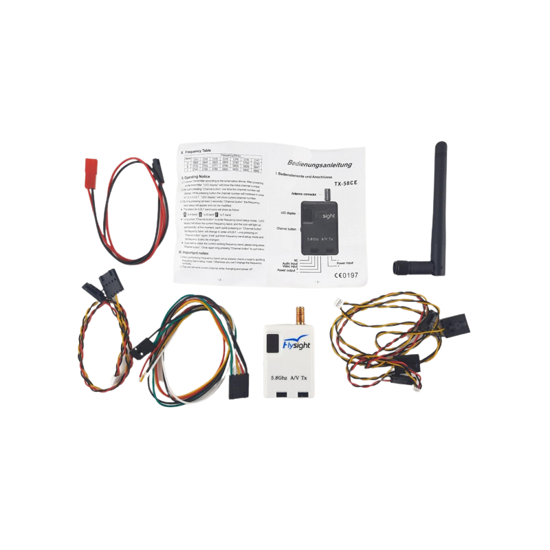 1 Set Sender weiß 5,8Ghz 25mW FPV m. LCD Display 21 Kanäle dt.Anleitung programmierbar - TX58CE