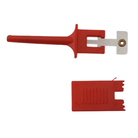 4 Stück Prüfklemmen Mini Grabber rot- PRÜFKLRT