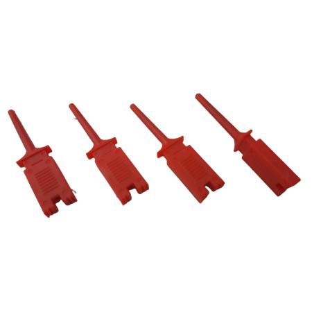 4 Stück Prüfklemmen Mini Grabber rot- PRÜFKLRT