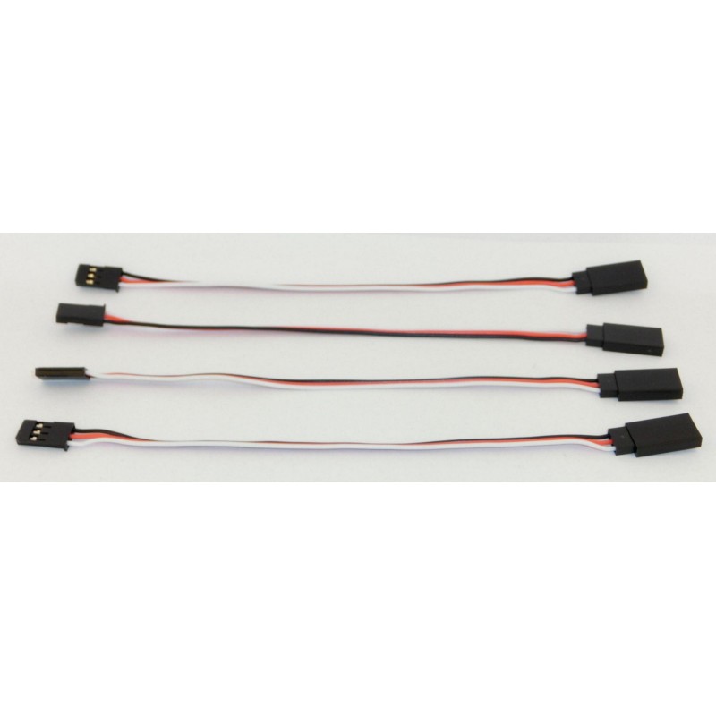 4x Servo Verlängerung 150mm 15cm Kabel Futaba Buchse Stecker JR / RC