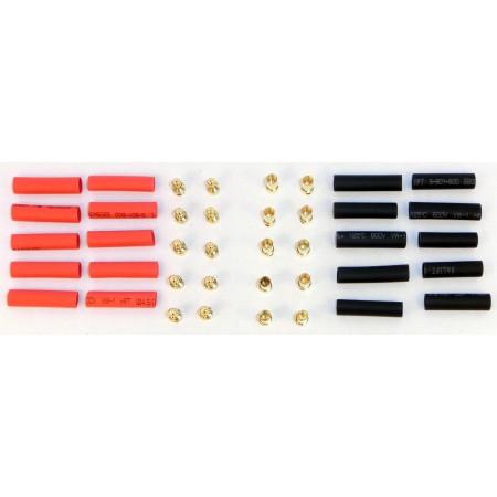 10x 3,5mm Goldkontakt - Stecker - Buchsen - rot + schwarz Isolierungen SET