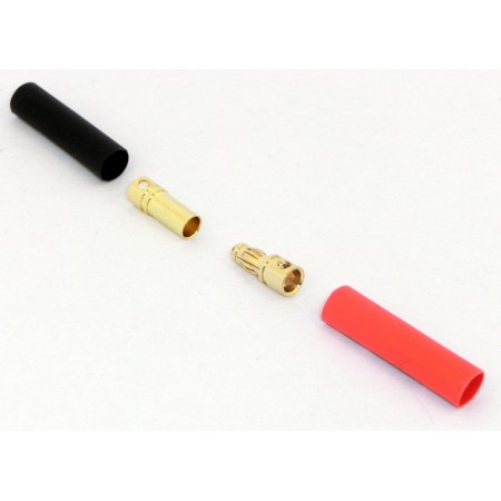 10x 3,5mm Goldkontakt - Stecker - Buchsen - rot + schwarz Isolierungen SET