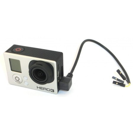 FPV Kabel für GoPro Hero HD3 Kamera Audio Video 90Grad Winkelstecker 3pol 20cm
