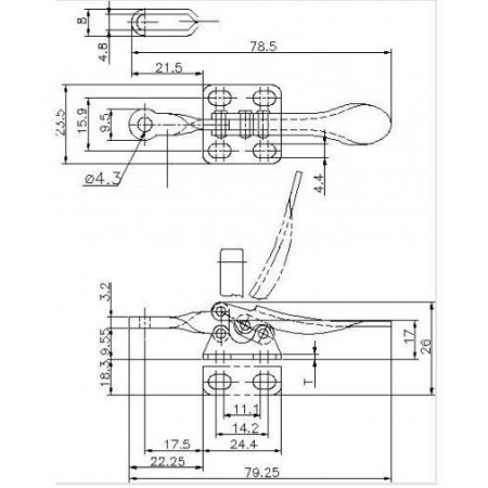 Klemmhalter Schnellspanner Senkrechtspanner Haltekraft 27kg Klemme klein